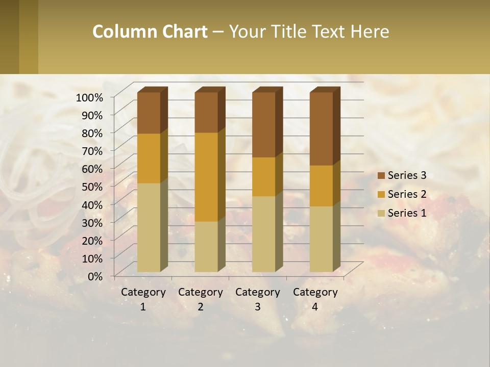 A Plate Of Food With Noodles And Meat PowerPoint Template