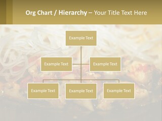 A Plate Of Food With Noodles And Meat PowerPoint Template