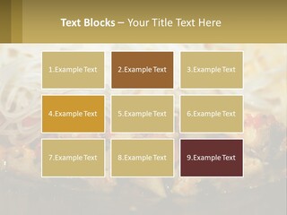 A Plate Of Food With Noodles And Meat PowerPoint Template