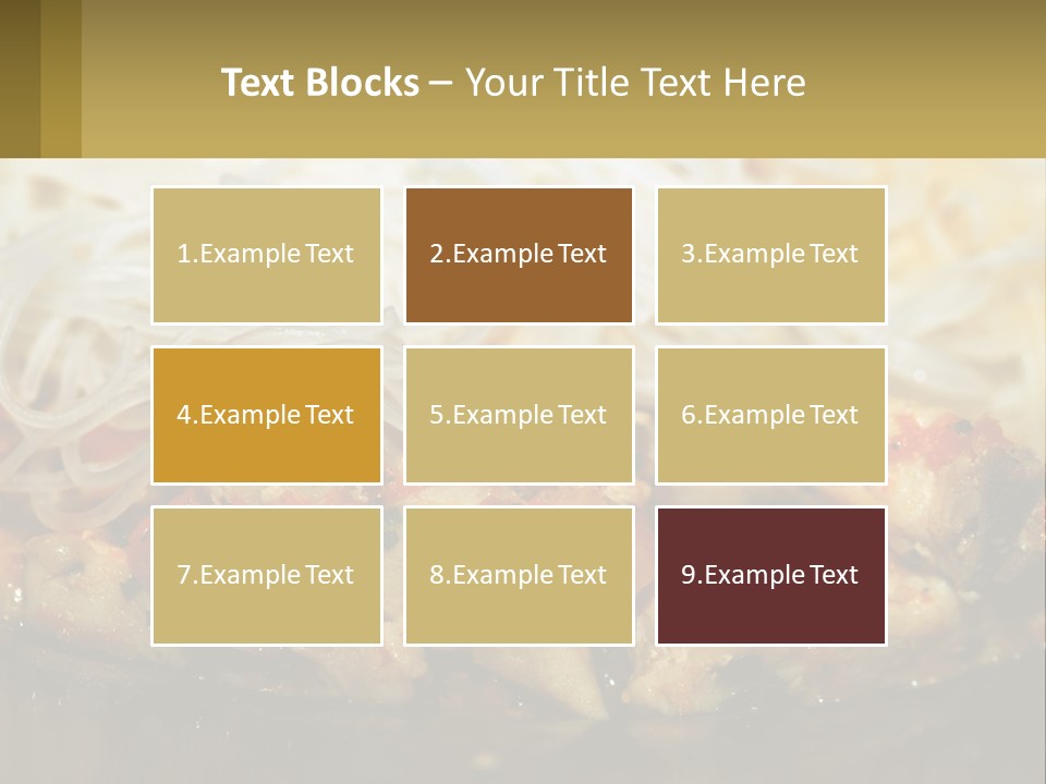 A Plate Of Food With Noodles And Meat PowerPoint Template