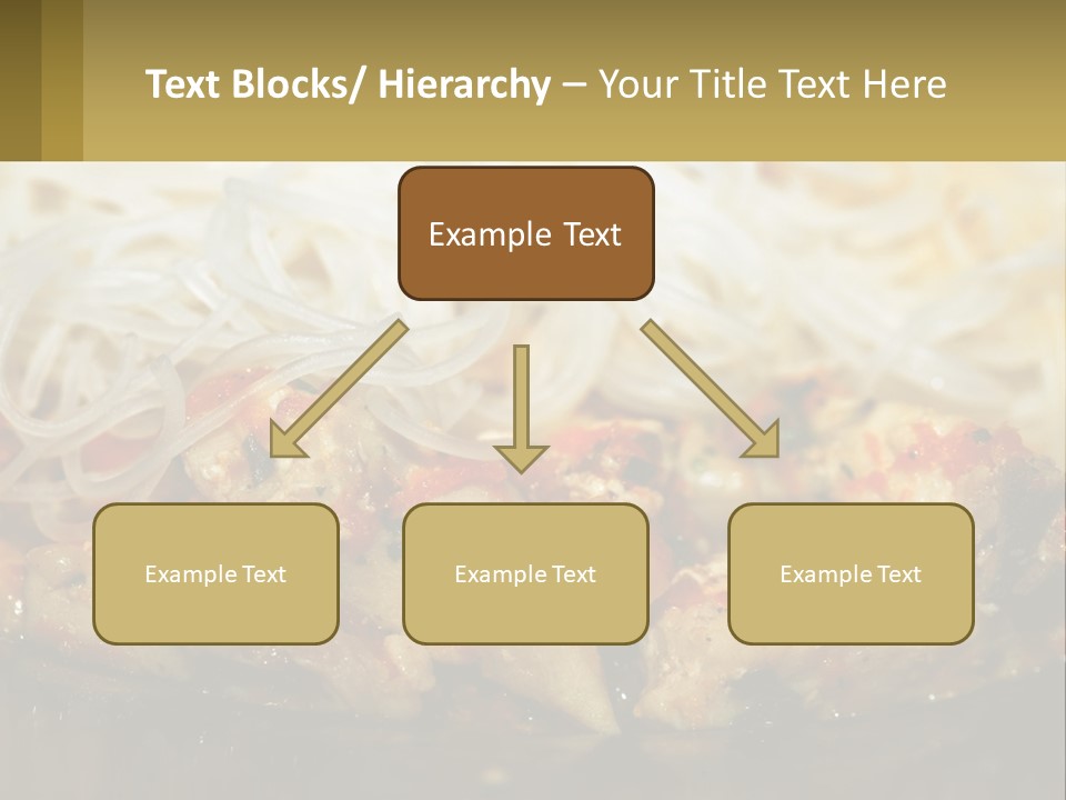 A Plate Of Food With Noodles And Meat PowerPoint Template