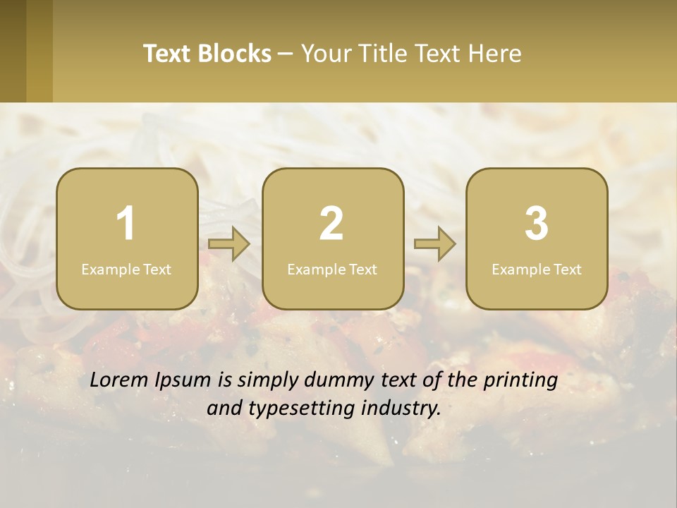 A Plate Of Food With Noodles And Meat PowerPoint Template