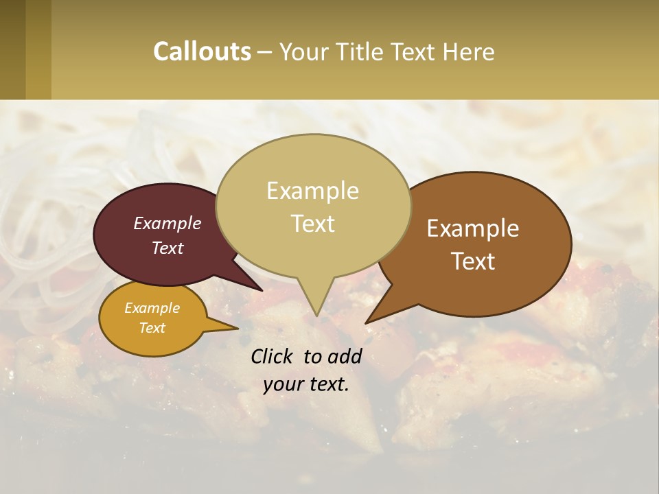 A Plate Of Food With Noodles And Meat PowerPoint Template