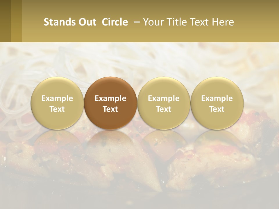 A Plate Of Food With Noodles And Meat PowerPoint Template