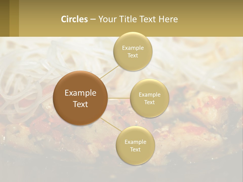 A Plate Of Food With Noodles And Meat PowerPoint Template