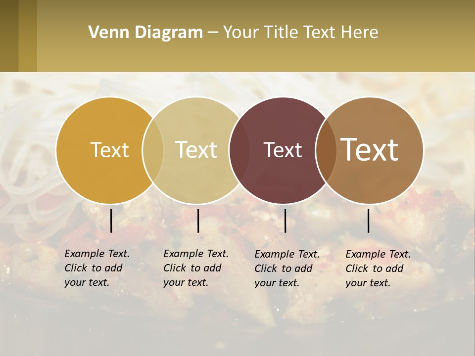 A Plate Of Food With Noodles And Meat PowerPoint Template
