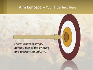 A Plate Of Food With Noodles And Meat PowerPoint Template