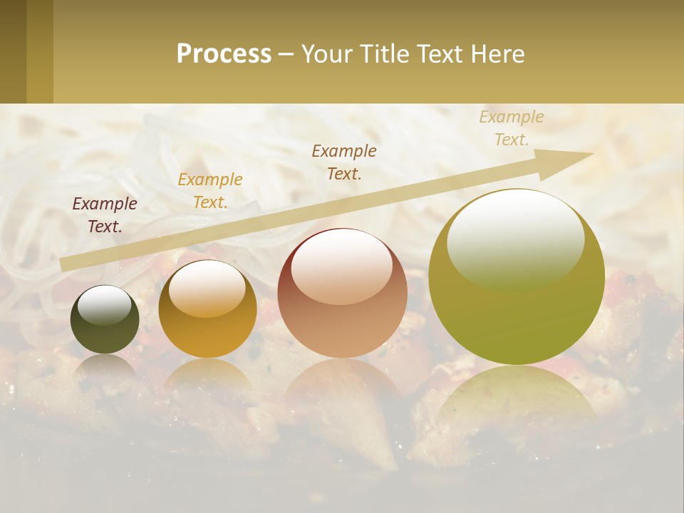 A Plate Of Food With Noodles And Meat PowerPoint Template