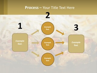 A Plate Of Food With Noodles And Meat PowerPoint Template