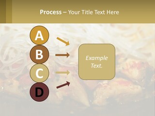 A Plate Of Food With Noodles And Meat PowerPoint Template
