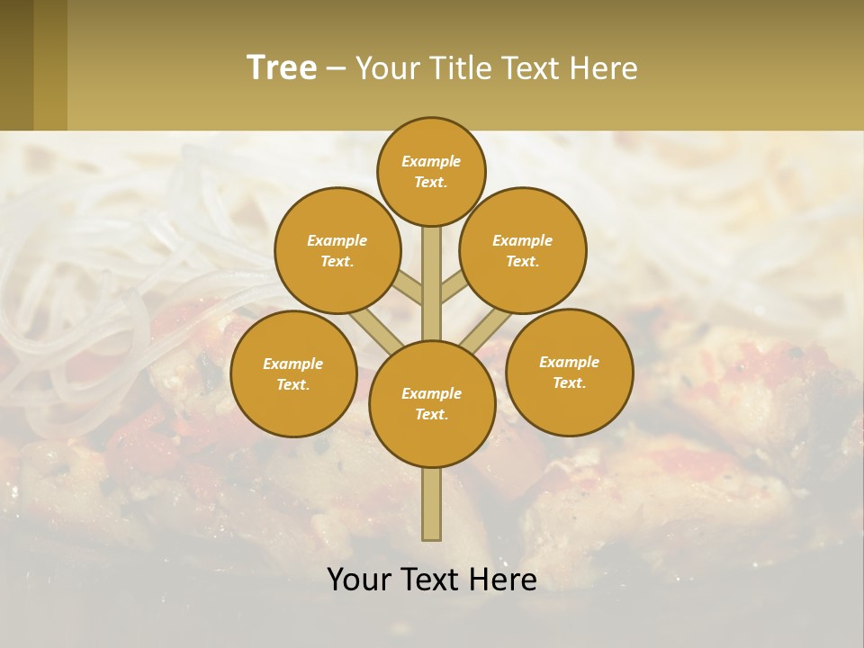 A Plate Of Food With Noodles And Meat PowerPoint Template