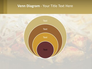 A Plate Of Food With Noodles And Meat PowerPoint Template