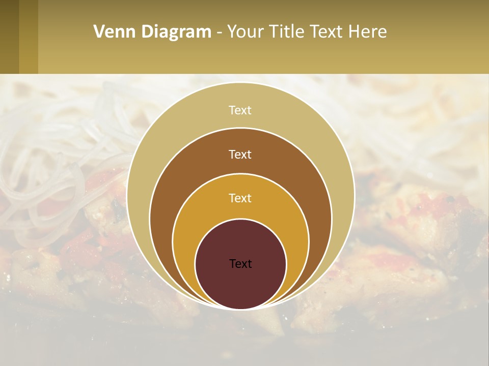 A Plate Of Food With Noodles And Meat PowerPoint Template