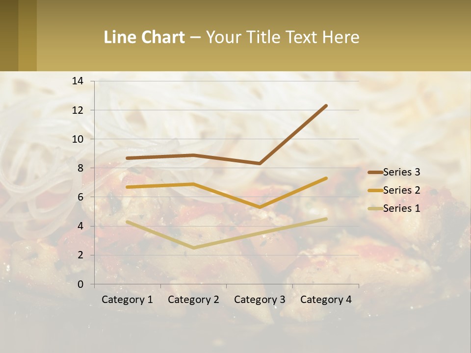 A Plate Of Food With Noodles And Meat PowerPoint Template