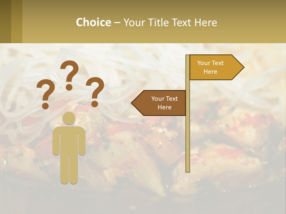A Plate Of Food With Noodles And Meat PowerPoint Template