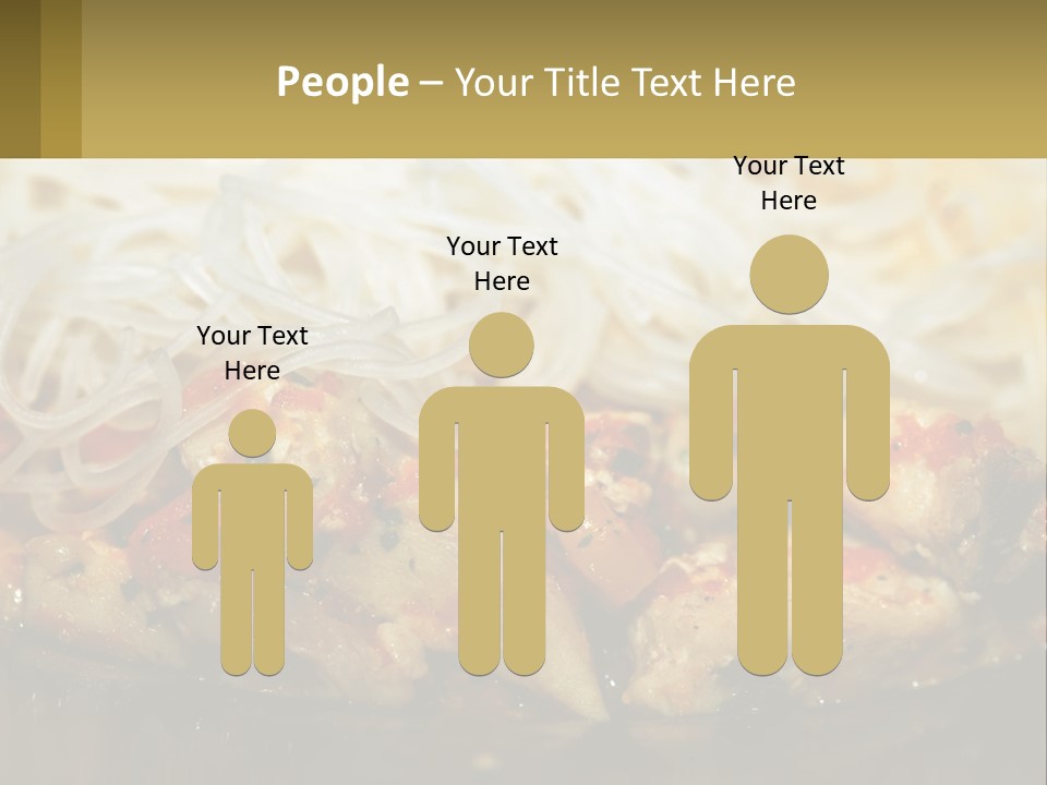 A Plate Of Food With Noodles And Meat PowerPoint Template