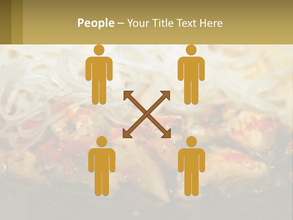 A Plate Of Food With Noodles And Meat PowerPoint Template