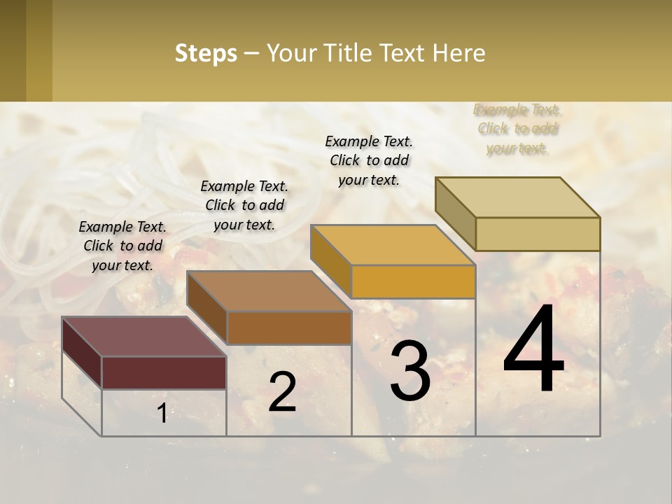 A Plate Of Food With Noodles And Meat PowerPoint Template