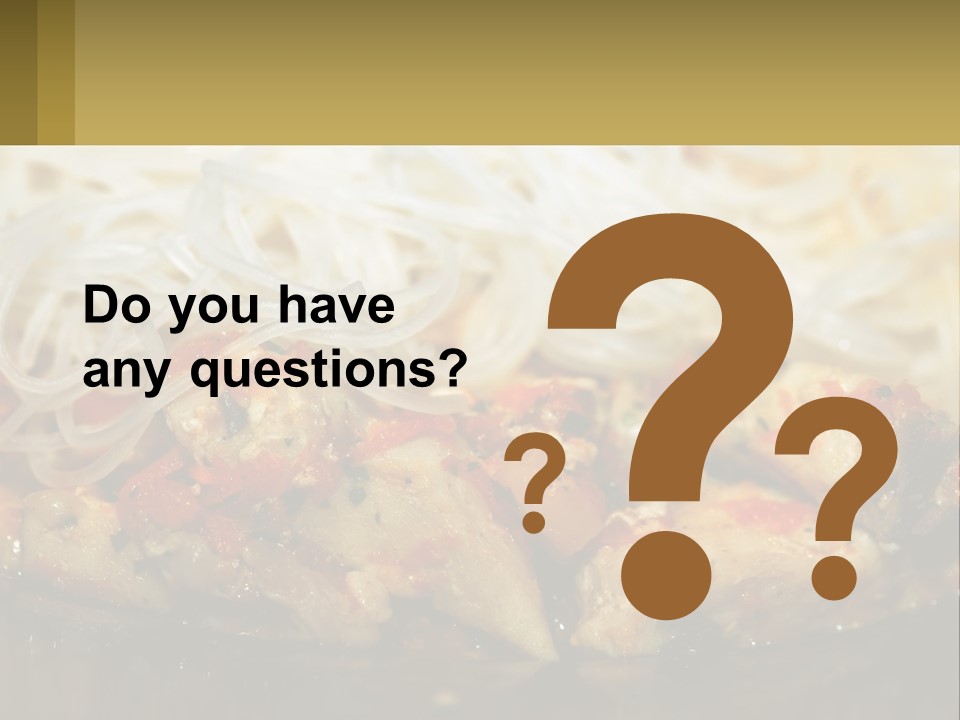 A Plate Of Food With Noodles And Meat PowerPoint Template