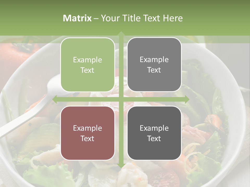 A White Bowl Filled With Salad Next To A Bottle Of Olive Oil PowerPoint Template