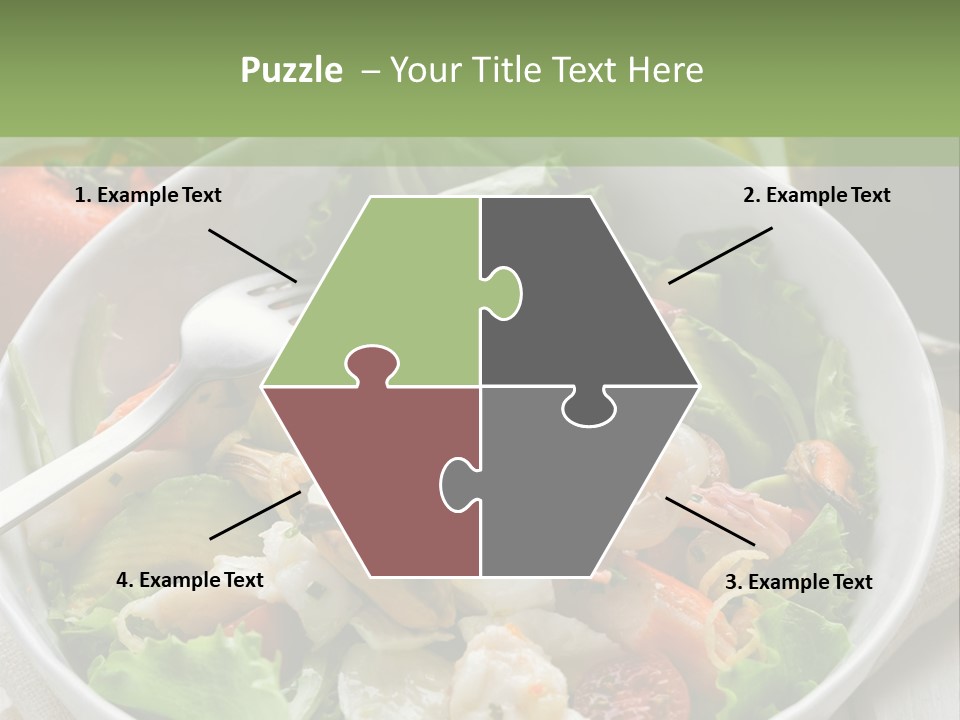 A White Bowl Filled With Salad Next To A Bottle Of Olive Oil PowerPoint Template