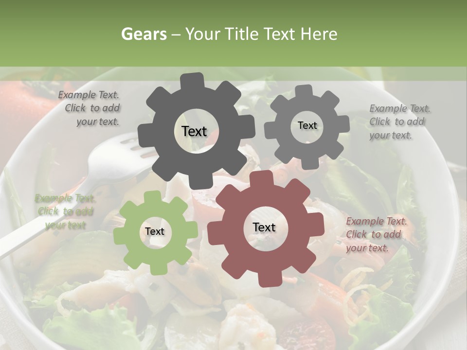 A White Bowl Filled With Salad Next To A Bottle Of Olive Oil PowerPoint Template