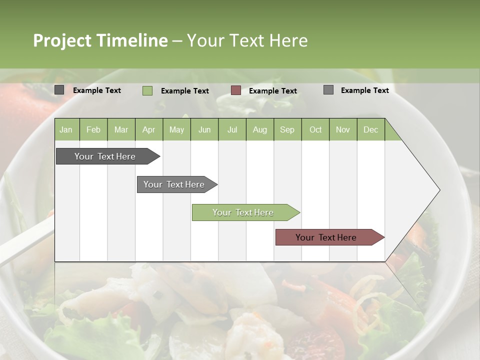 A White Bowl Filled With Salad Next To A Bottle Of Olive Oil PowerPoint Template