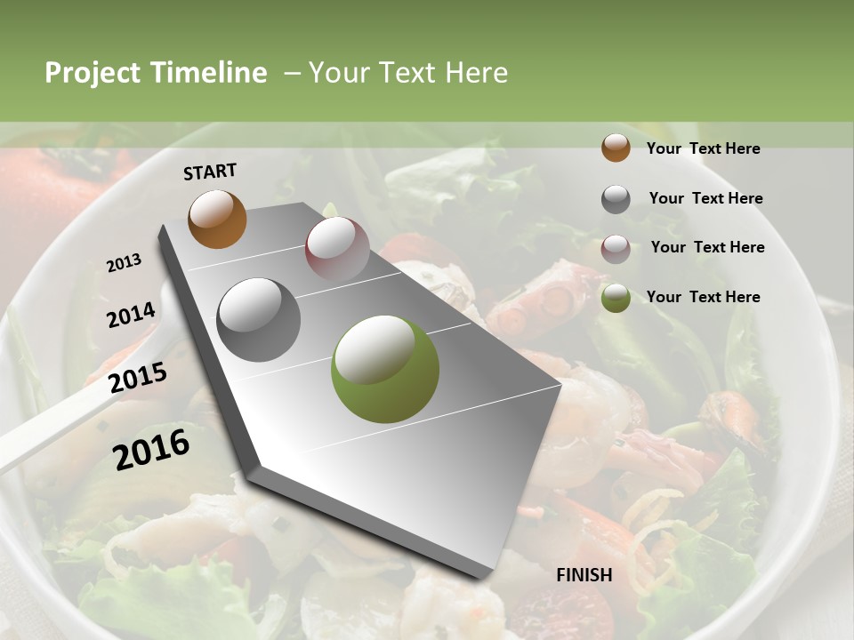 A White Bowl Filled With Salad Next To A Bottle Of Olive Oil PowerPoint Template