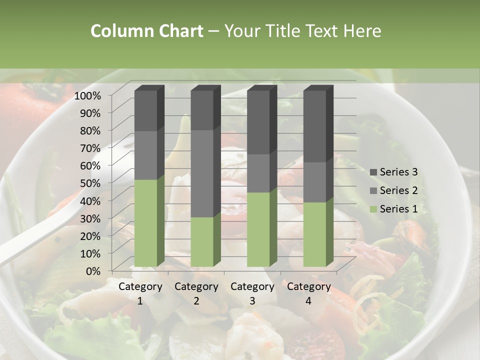A White Bowl Filled With Salad Next To A Bottle Of Olive Oil PowerPoint Template