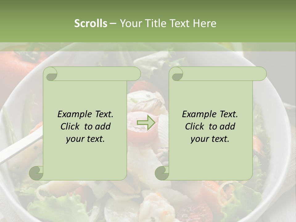 A White Bowl Filled With Salad Next To A Bottle Of Olive Oil PowerPoint Template