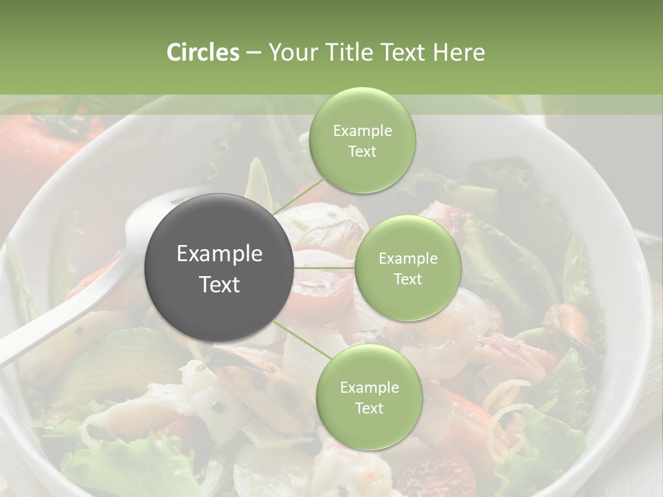 A White Bowl Filled With Salad Next To A Bottle Of Olive Oil PowerPoint Template