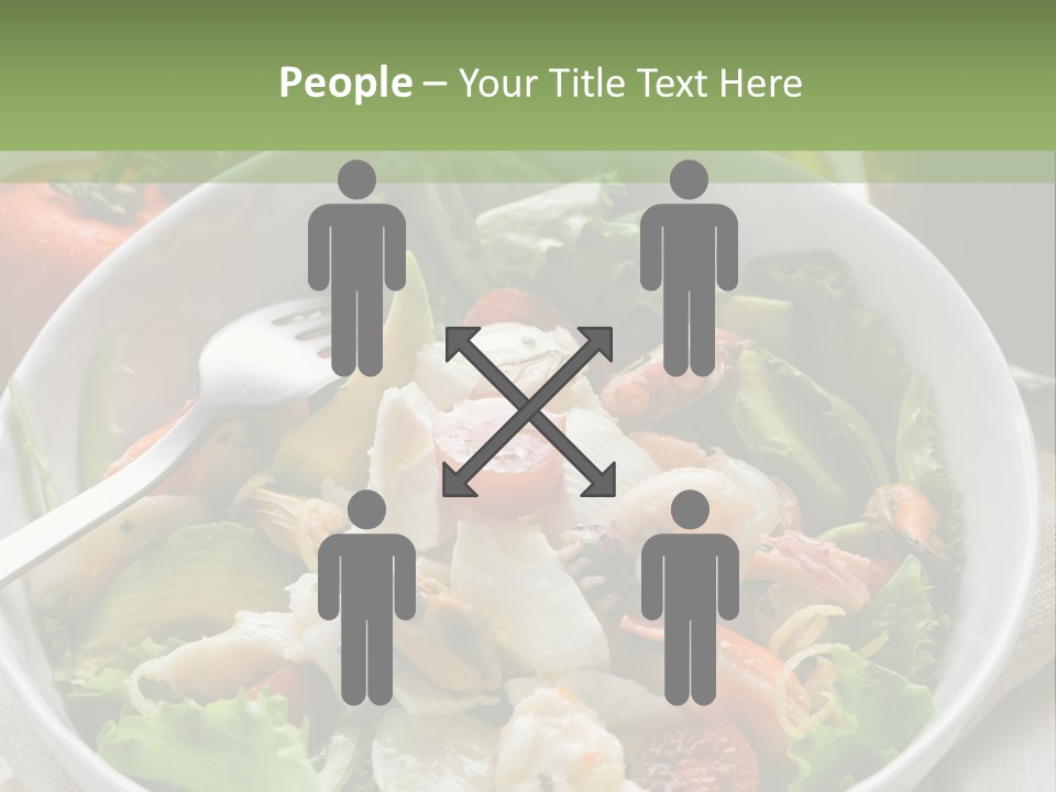 A White Bowl Filled With Salad Next To A Bottle Of Olive Oil PowerPoint Template