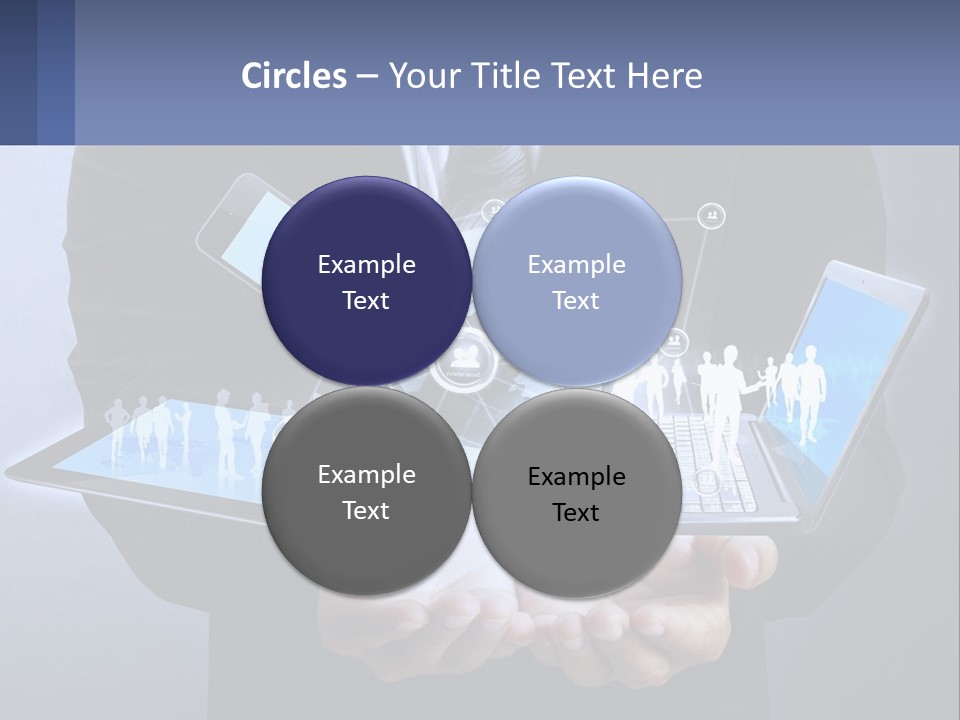 A Man In A Suit Holding A Tablet With A World Map On It PowerPoint Template