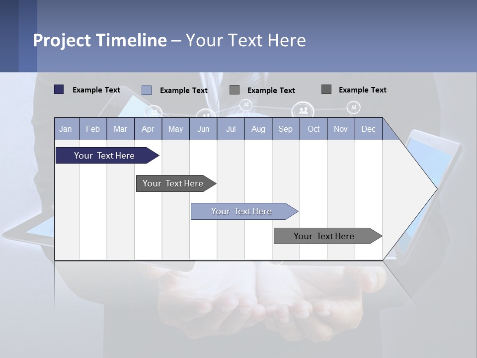 A Man In A Suit Holding A Tablet With A World Map On It PowerPoint Template