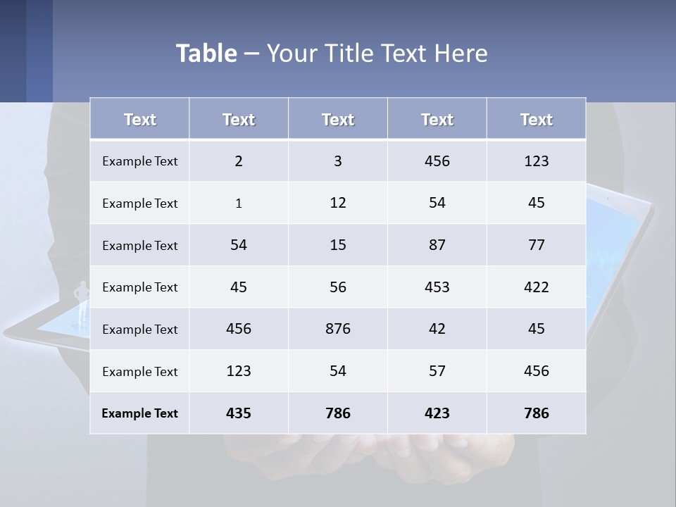 A Man In A Suit Holding A Tablet With A World Map On It PowerPoint Template