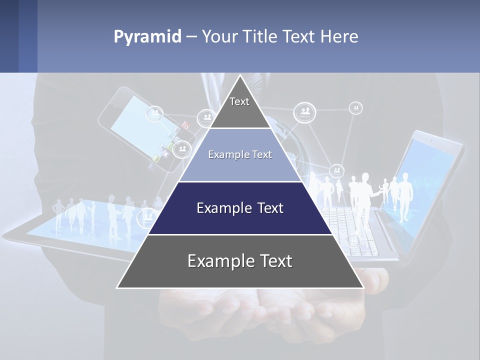 A Man In A Suit Holding A Tablet With A World Map On It PowerPoint Template