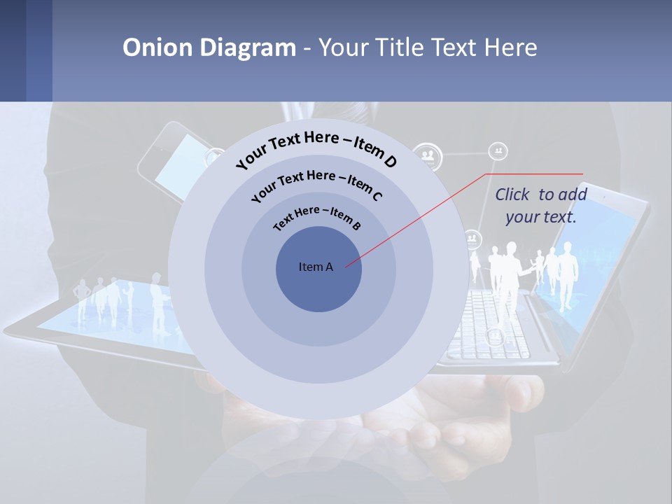 A Man In A Suit Holding A Tablet With A World Map On It PowerPoint Template