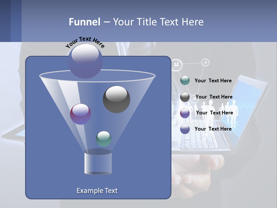 A Man In A Suit Holding A Tablet With A World Map On It PowerPoint Template