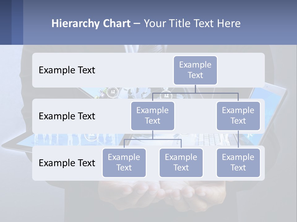 A Man In A Suit Holding A Tablet With A World Map On It PowerPoint Template