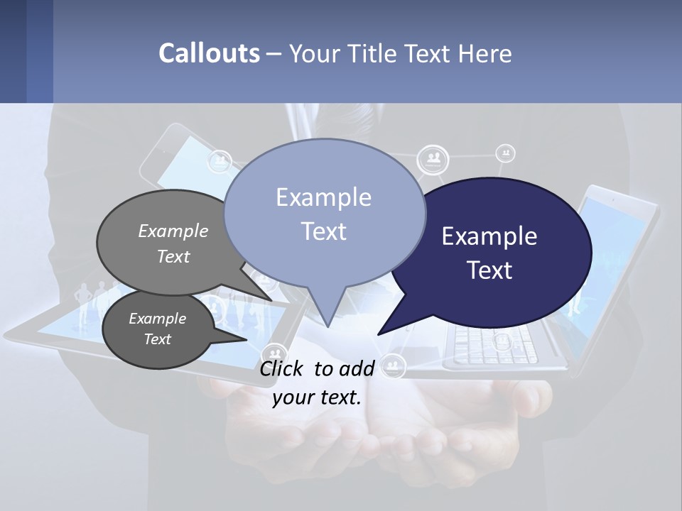 A Man In A Suit Holding A Tablet With A World Map On It PowerPoint Template