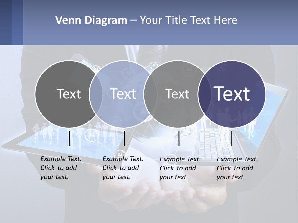A Man In A Suit Holding A Tablet With A World Map On It PowerPoint Template