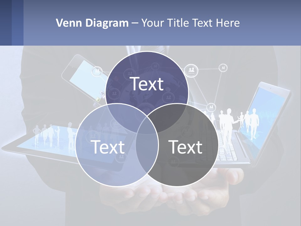 A Man In A Suit Holding A Tablet With A World Map On It PowerPoint Template