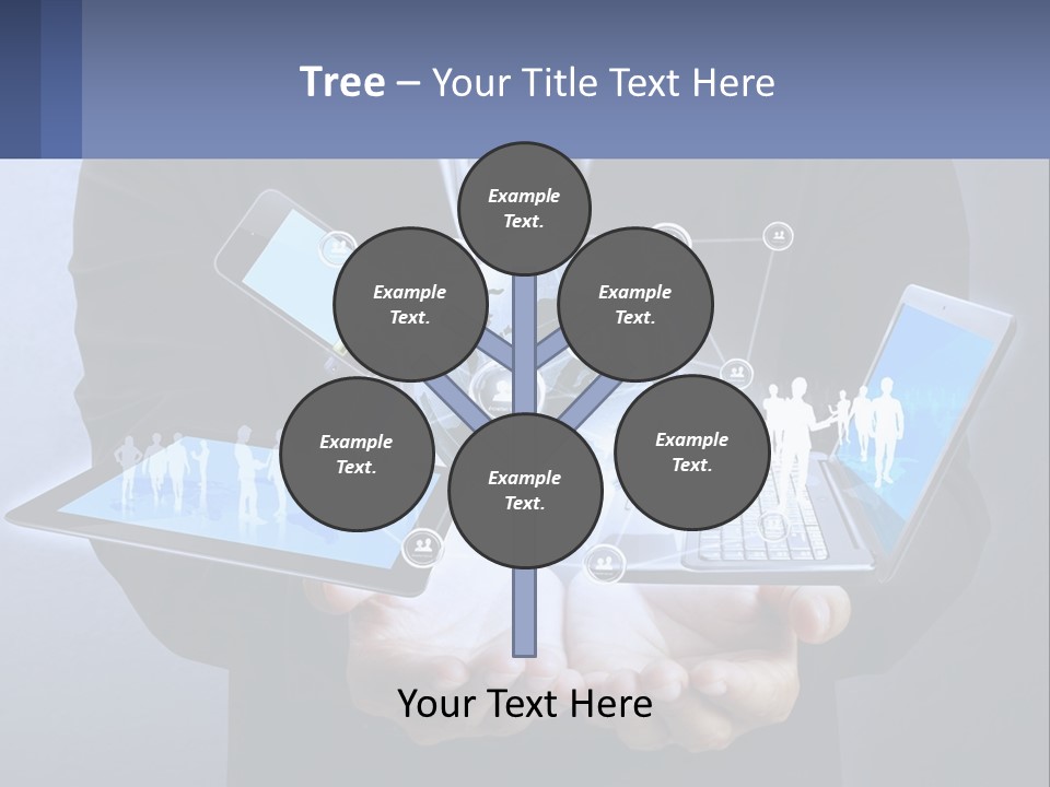 A Man In A Suit Holding A Tablet With A World Map On It PowerPoint Template