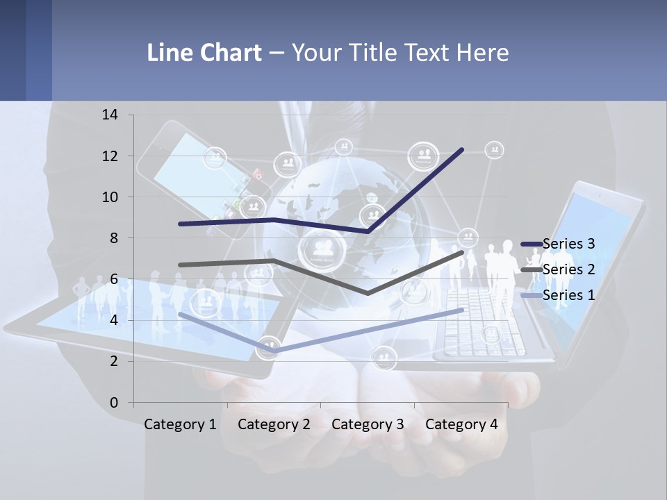 A Man In A Suit Holding A Tablet With A World Map On It PowerPoint Template