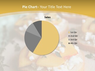 A Table Topped With Bread Covered In Cheese And Fruit PowerPoint Template