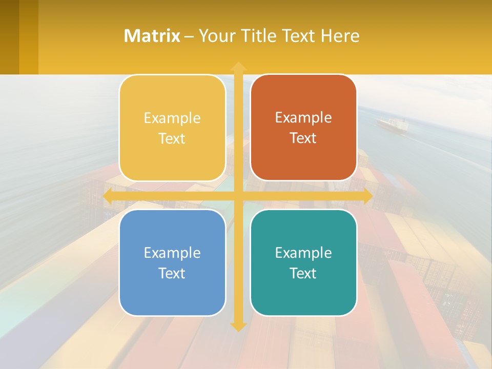 A Large Container Ship In The Middle Of The Ocean PowerPoint Template