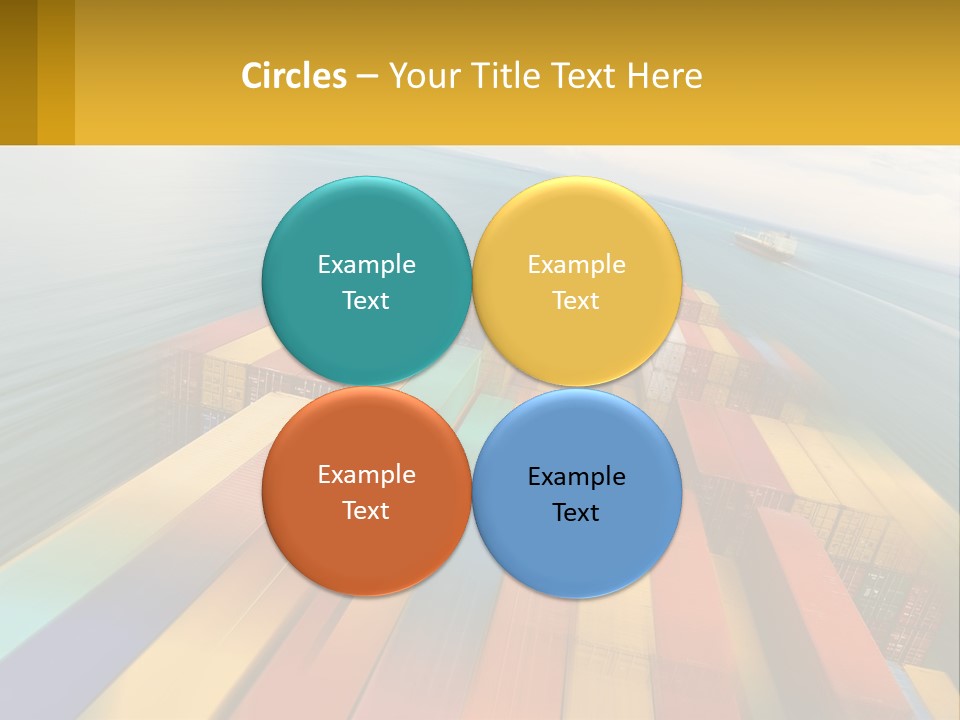 A Large Container Ship In The Middle Of The Ocean PowerPoint Template