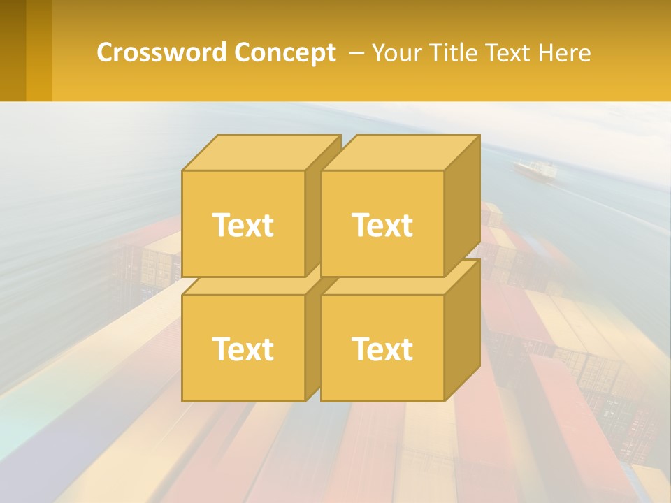 A Large Container Ship In The Middle Of The Ocean PowerPoint Template