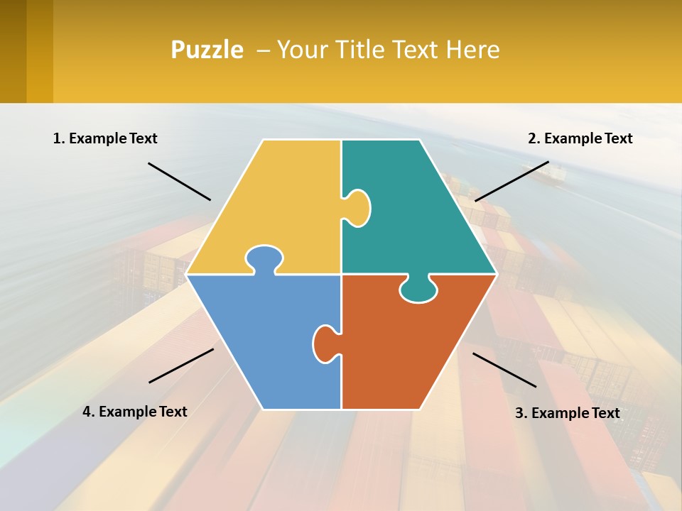 A Large Container Ship In The Middle Of The Ocean PowerPoint Template