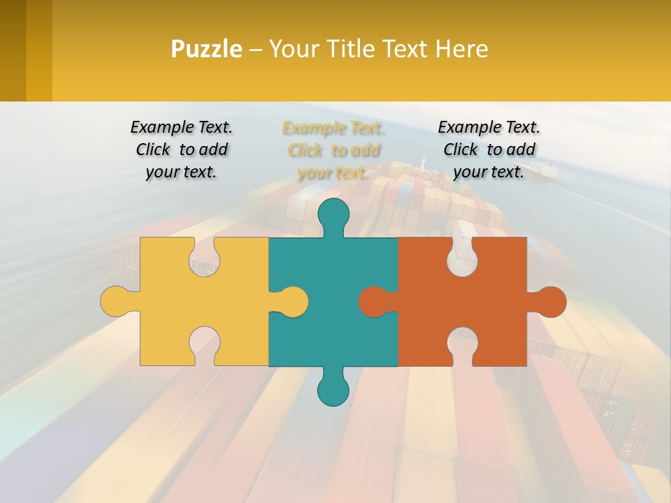 A Large Container Ship In The Middle Of The Ocean PowerPoint Template